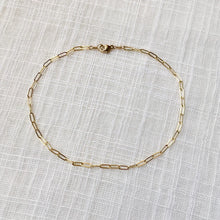 Load image into Gallery viewer, 14k Gold Simple Paperclip Chain Anklet