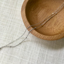 Load image into Gallery viewer, Dainty Dual Chain Necklace in 14k White Gold