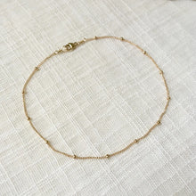 Load image into Gallery viewer, Tiny Beaded Chain Anklet in Pure 14 Gold