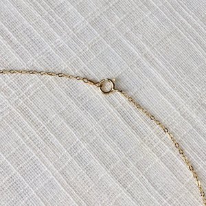 Tiny Letter A Charm Necklace in Solid 14k Gold