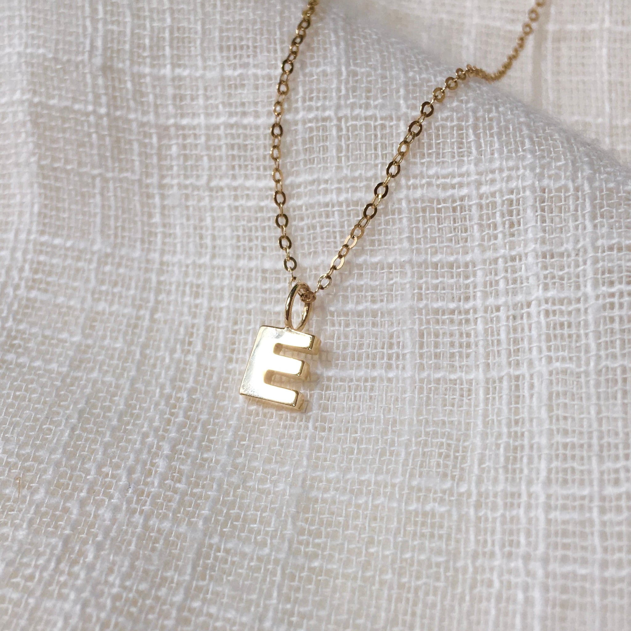 Tiny Letter Charm Necklace