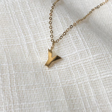 Load image into Gallery viewer, Simple Letter Y Pendant Necklace in Solid 14k Gold
