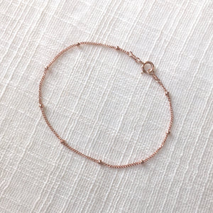 Rose Gold Dainty Bead Gold Chain Bracelet