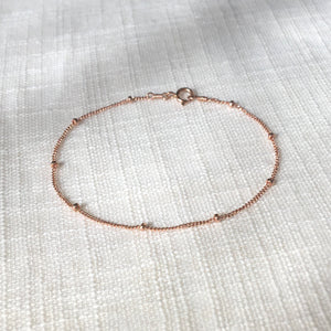 Rose Gold Dainty Bead Gold Chain Bracelet