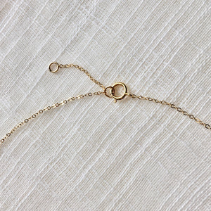 Simple Pearl Lariate Necklace in Pure 14k Gold