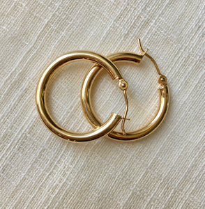 Chunky Hoop Earrings in 14k Gold
