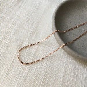 Dainty Rose Gold Box Chain Necklace