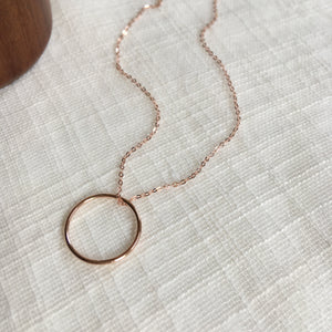 Karma Eternity Ring Necklace in Pure 14k Gold