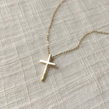 Load image into Gallery viewer, 14k Gold Dainty Cross Pendant Necklace
