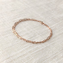 Load image into Gallery viewer, Layered Dainty Paperclip Chain Bracelet in 14k Rose Gold
