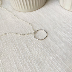 Sterling Silver Gold Eternity Karma Ring Necklace