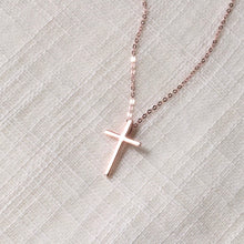 Load image into Gallery viewer, Gold Cross Pendant Necklace in Pure 14k Gold
