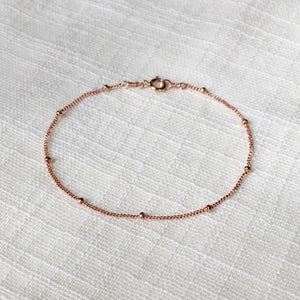 Rose Gold Dainty Bead Gold Chain Bracelet