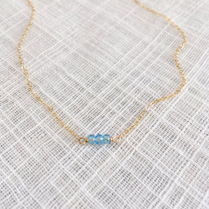 Sky Blue Topaz Necklace in Pure Gold