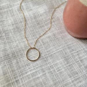 Eternity ring necklace in solid gold