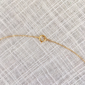 Geometric Moonstone Necklace in Solid Gold