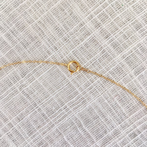 Freshwater Pearl Bar Necklace in Pure 14k Gold