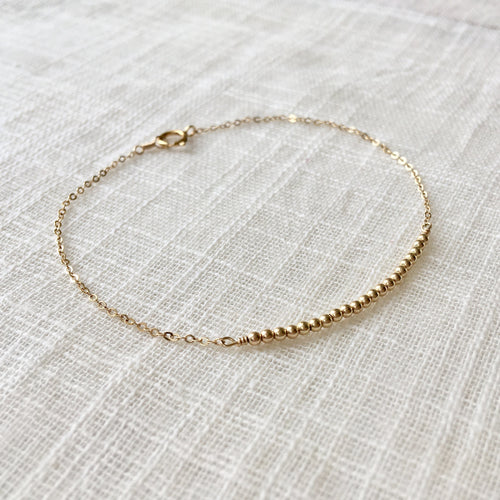 Pure gold anniversary bead bracelet