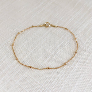 Solid gold satellite chain bracelet