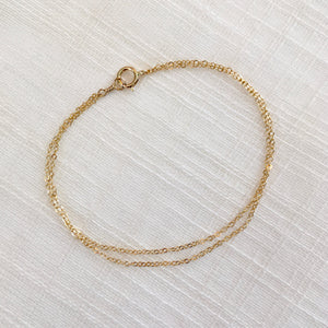 Gold double strand bracelet