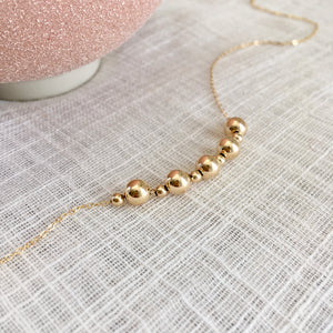 Classic Bead Necklace in Pure 14k Gold