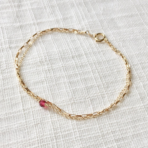 layered chain birthstone bracelet