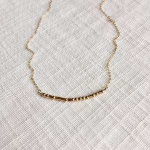Morse Code Necklace in 14k Gold Fill