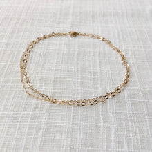 Load image into Gallery viewer, Glittery Multi Chain Anklet in Pure 14k Gold
