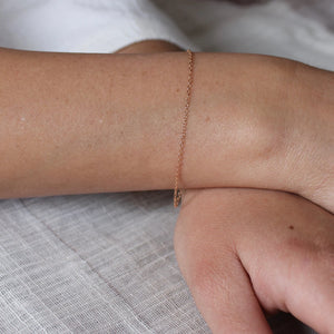 Simple 14k Rose Gold Cable Chain Bracelet