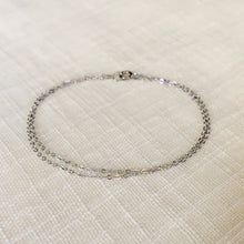 Load image into Gallery viewer, Dainty Double Chain Bracelet in Solid White Gold
