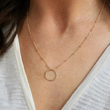 Load image into Gallery viewer, Sterling Silver Gold Eternity Karma Ring Necklace
