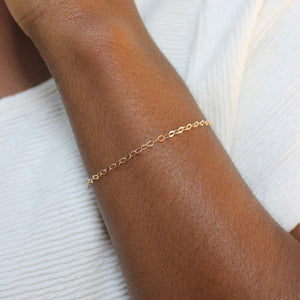 Sparkly + Delicate Gold Chain Bracelet