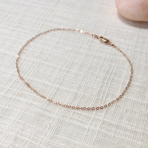 Simple + Dainty Rose Gold Chain Anklet
