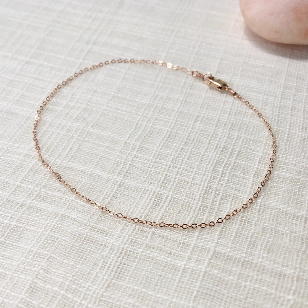Simple + Dainty Rose Gold Chain Anklet
