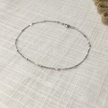 Load image into Gallery viewer, Tiny Beaded Chain Anklet in Pure White Gold
