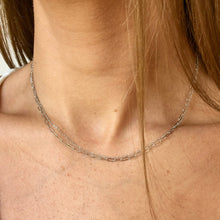 Load image into Gallery viewer, Minimal + Modern Dual Paperclip Chain Necklace in 14k White Gold
