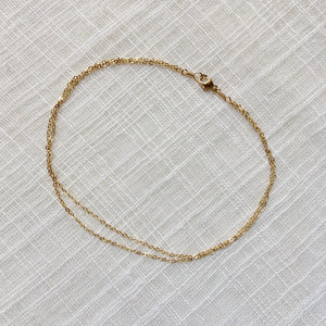 Multi Chain Layered Anklet in Pure 14k Gold