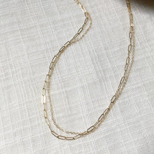 Load image into Gallery viewer, Minimal + Modern Dual Chain Necklace in 14k Gold
