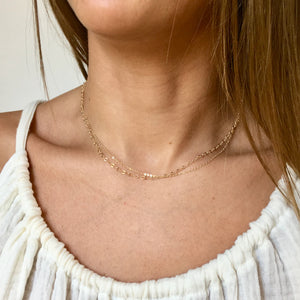 Glittery Multi Chain Necklace in Yellow Gold