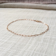 Load image into Gallery viewer, 14k Rose Gold Minimal Paperclip Chain Anklet
