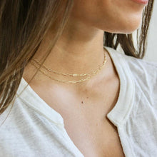 Load image into Gallery viewer, Simple Paper Clip Chain Necklace in 14k Solid Rose Gold
