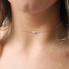 Load image into Gallery viewer, Solid gold herkimer diamond crystal necklace
