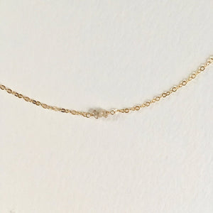 Raw Champagne Diamond Necklace in 14k Gold