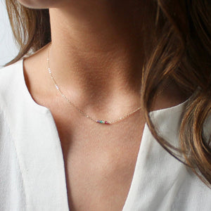 Custom Birthstone Mommy Necklace in Pure 14k Gold
