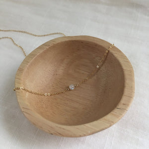 Dainty delicate feminine moonstone necklace