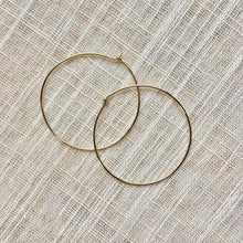 Load image into Gallery viewer, Ultra Simple + Minimal Pure Gold Hoop Earrings
