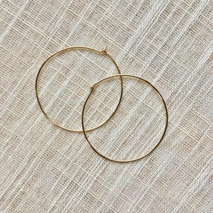 Ultra Simple + Minimal Pure Gold Hoop Earrings