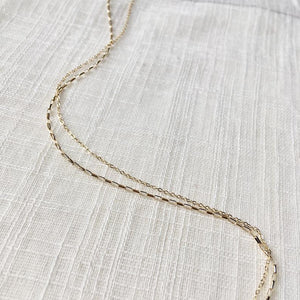 dainty shining dual chain necklace