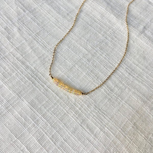 Welo Opal Bar Necklace in Pure Gold