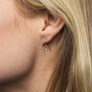 minimal cz diamond drop earrings